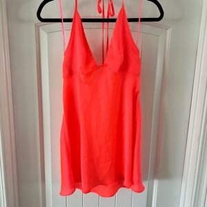 Free People Vibrant Pink Strappy Mini Dress